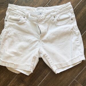 Kut from the Kloth White Denim Roll-Hem Shorts